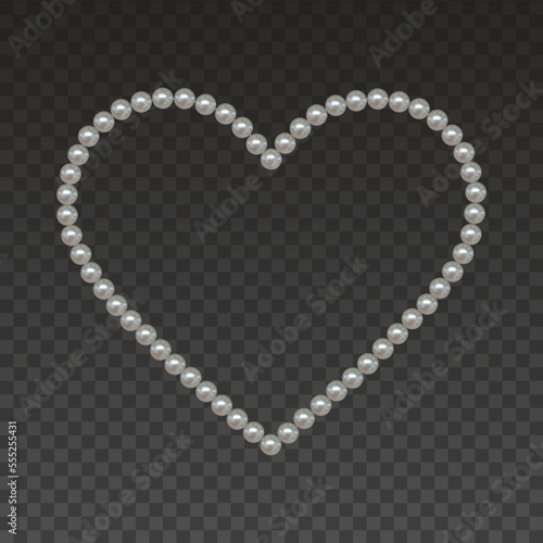 heart shaped frame with pearls for wedding and valentine's day