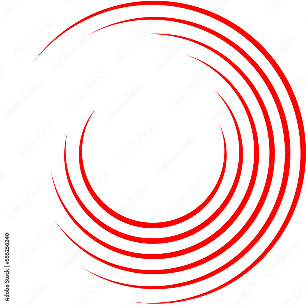 Red circle speed lines isolated. Abstract speed lines in circle form, vector. For geometric art, elements design, logo, print materials and placard template. Abstract speed lines circles background Red circle speed lines isolated. Abstract speed lines in circle form, vector. For geometric art, elements design, logo, print materials and placard template. Abstract speed lines circles background