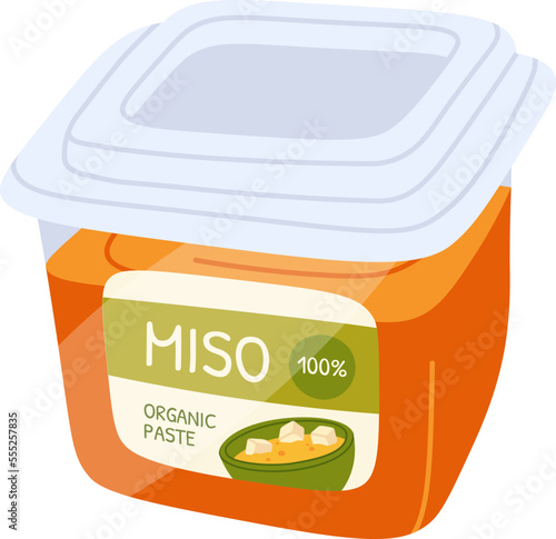 Miso organic paste flat icon Healthy organic food
