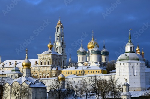 Obraz na płótnie Trinity Sergius Lavra, Sergiev Posad, Russia. Color winter photo. w salonie