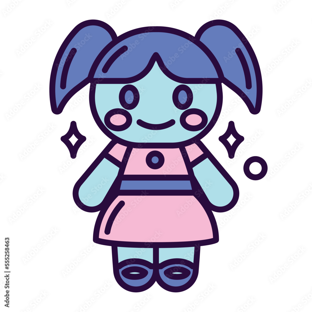 Isolated cute doll toy icon Vector illustration