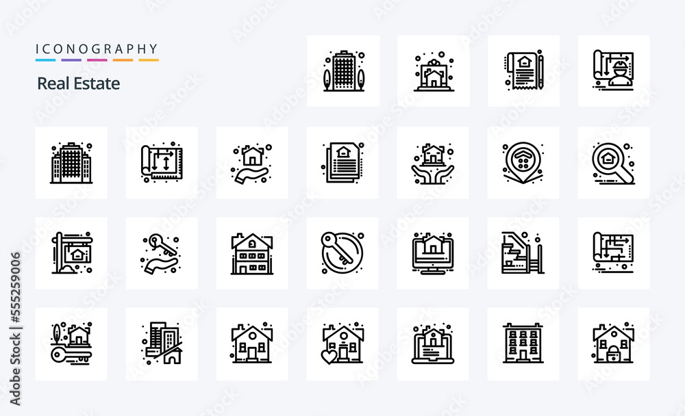 25 Real Estate Line icon pack