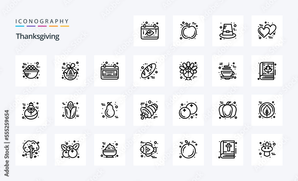 25 Thanksgiving Line icon pack