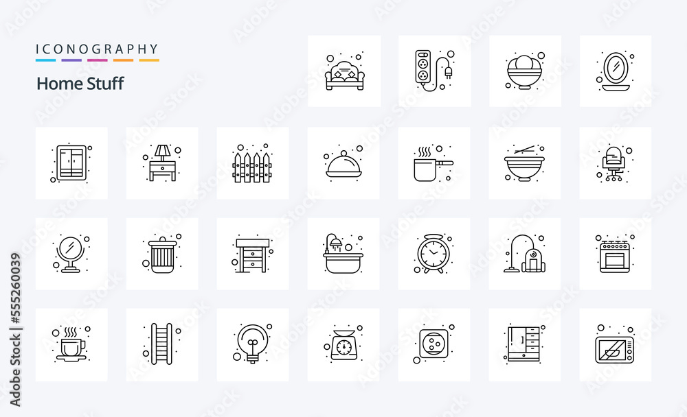 25 Home Stuff Line icon pack
