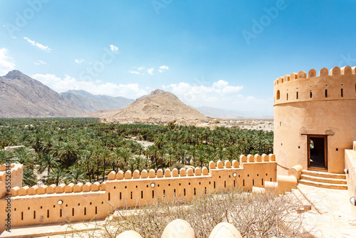 Panoramic view from the Nakhal fort in Nakhl, Oman, Arabia, Middle East photo