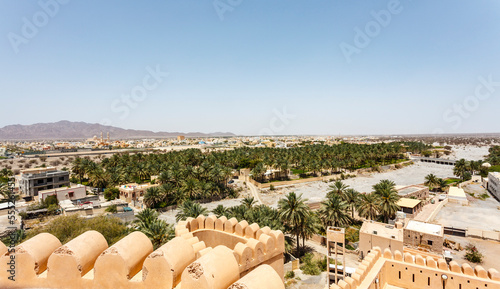 Panoramic view from the Nakhal fort in Nakhl, Oman, Arabia, Middle East photo