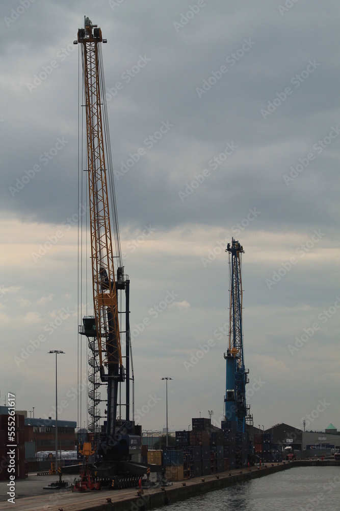 Crane in port Hull UK