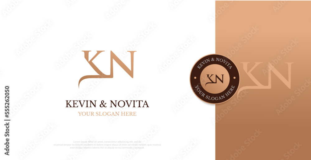 Initial KN Logo Design Vector