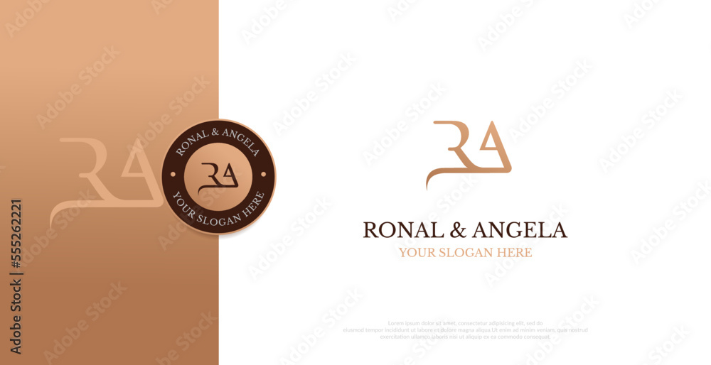 Initial RA Logo Design Vector