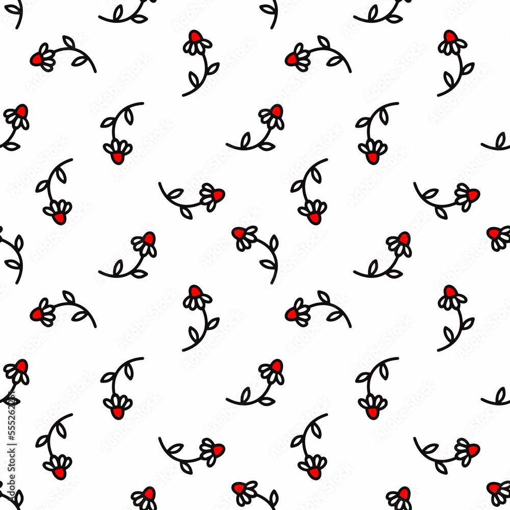 seamless linear pattern with chamomile flowers seamless linear pattern with chamomile flowers