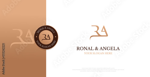 Initial RA Logo Design Vector