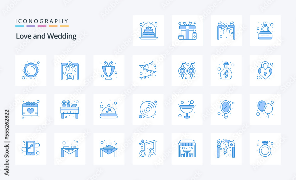 25 Wedding Blue icon pack