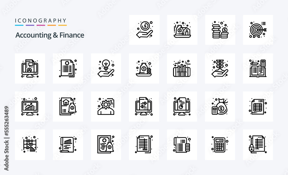 25 Accounting And Finance Line icon pack