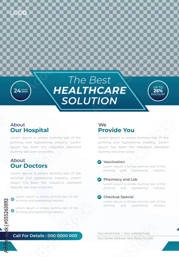 Medical health Care Flyer and post banner template with photo