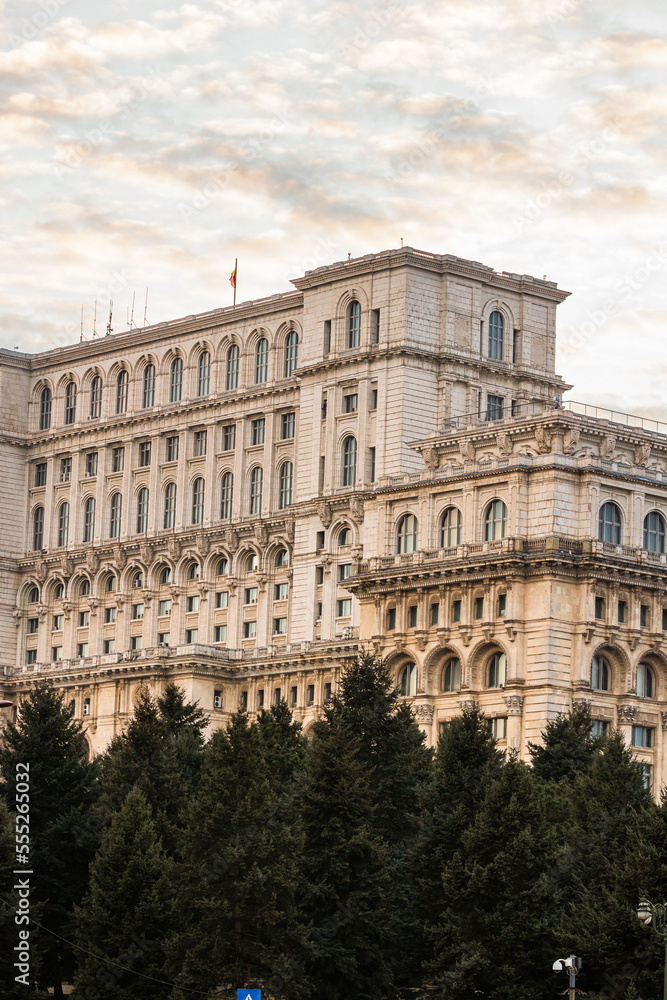 Detail of Palace of the Parliament, Bucharest, Romania