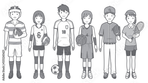 スポーツ、部活動のベクターイラスト