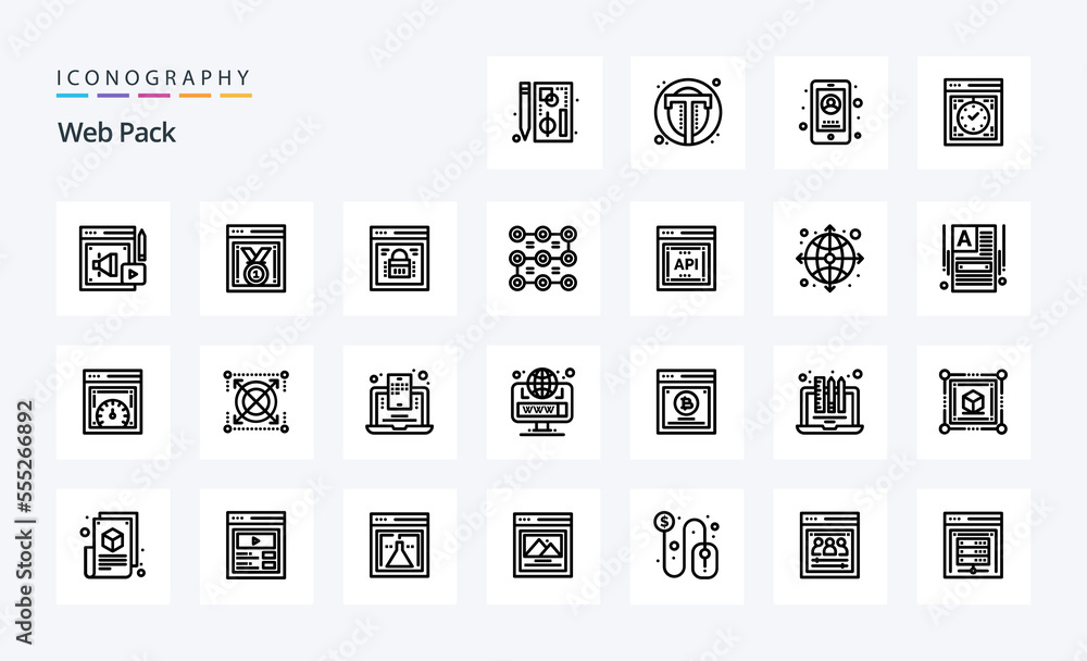 25 Web Pack Line icon pack