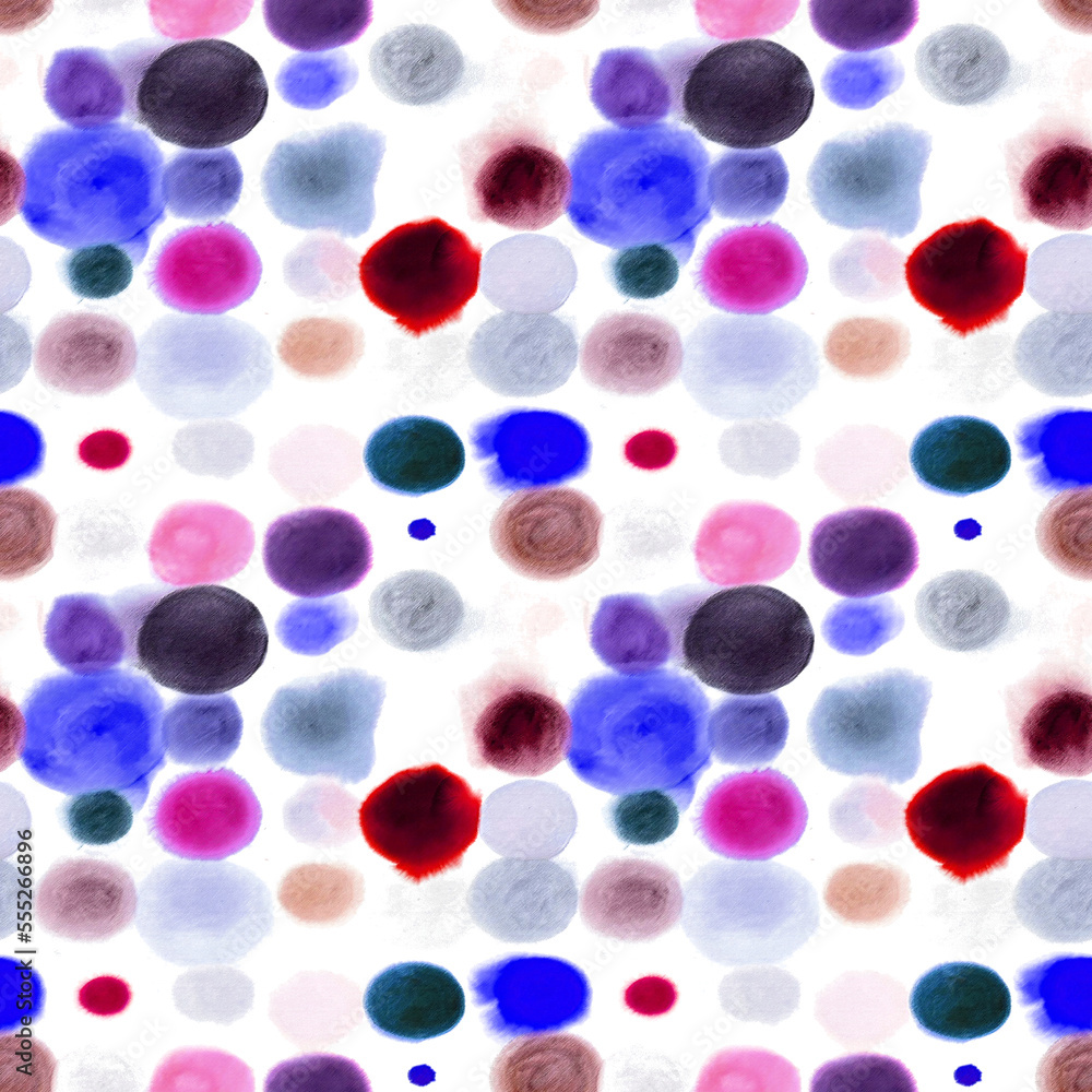 Fototapeta premium Colorful seamless watercolor round pattern.