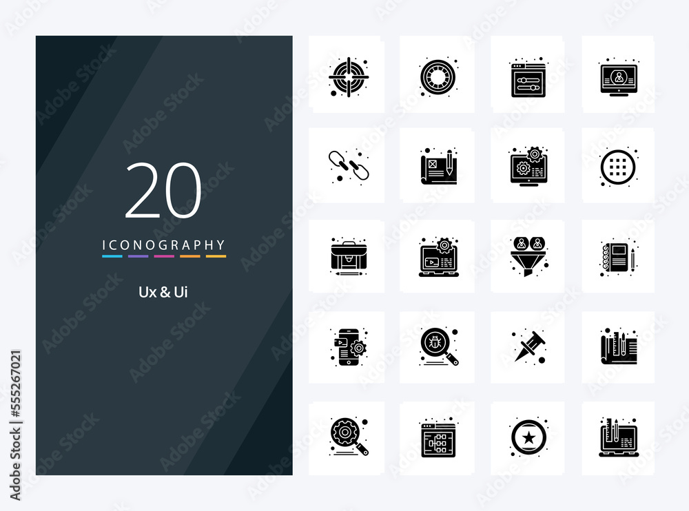 20 Ux And Ui Solid Glyph icon for presentation