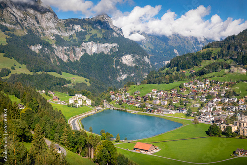 Obraz na płótnie Idyllic landscape of Engelberg village, Obwalden, Swiss Alps, Switzerland w salonie