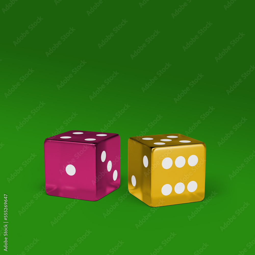 3d illustration - colorful dices 3d illustration - colorful dices