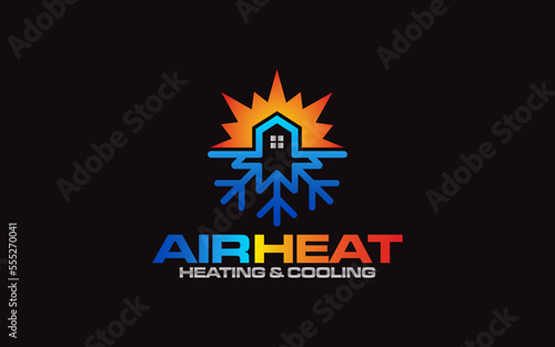 Illustration graphic vector of plumbing, heating, and cooling service company logo design template.