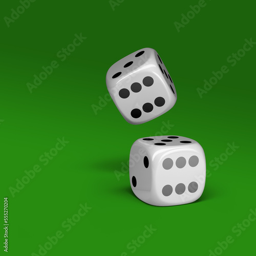 3d illustration - Black and white dices