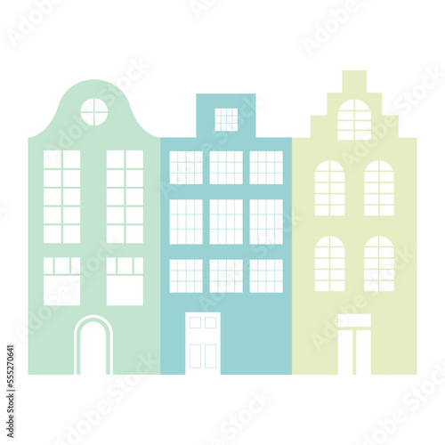 old dutch green houses wall stickers also with transparant background 