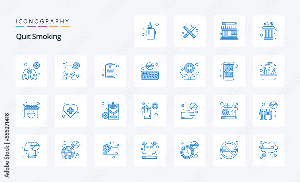 25 Quit Smoking Blue icon pack