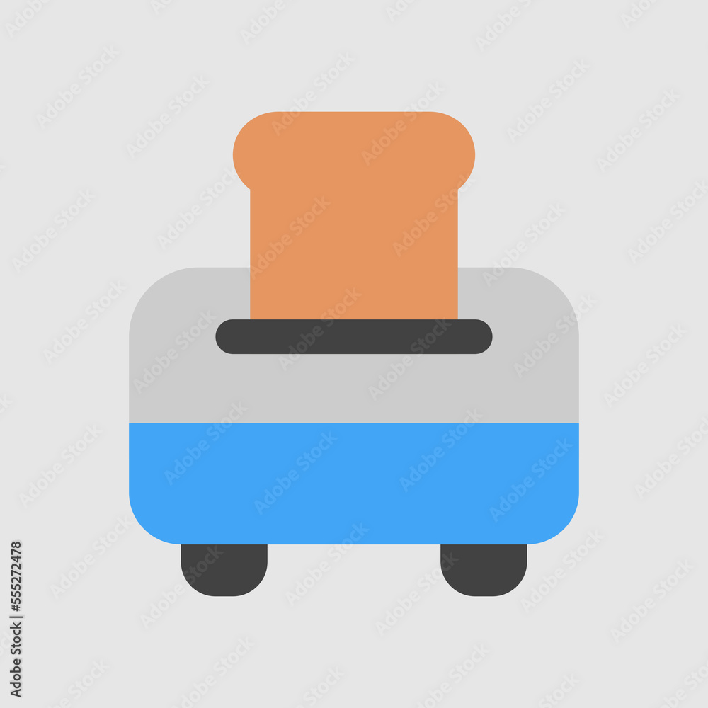 Toaster icon in flat style about furniture, use for website mobile app presentation Toaster icon in flat style about furniture, use for website mobile app presentation