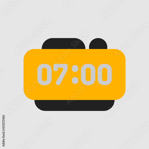 Alarm clock icon in flat style about furniture, use for website mobile app presentation