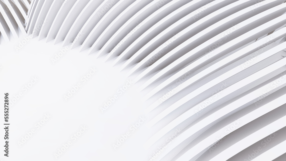 Naklejka premium Abstract Curved Shapes. White Circular Background.