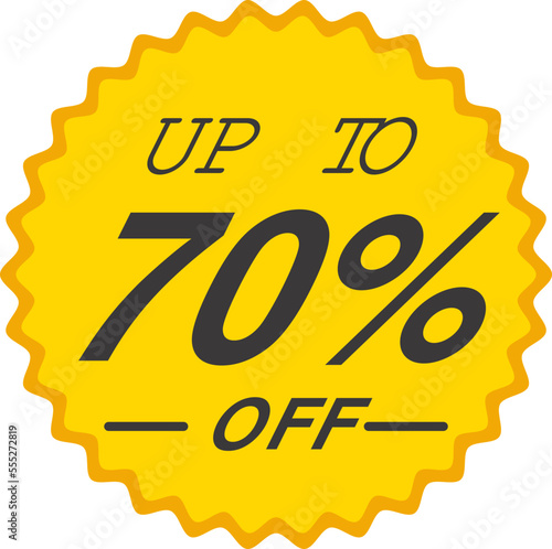 yellow discount banner 70 percent