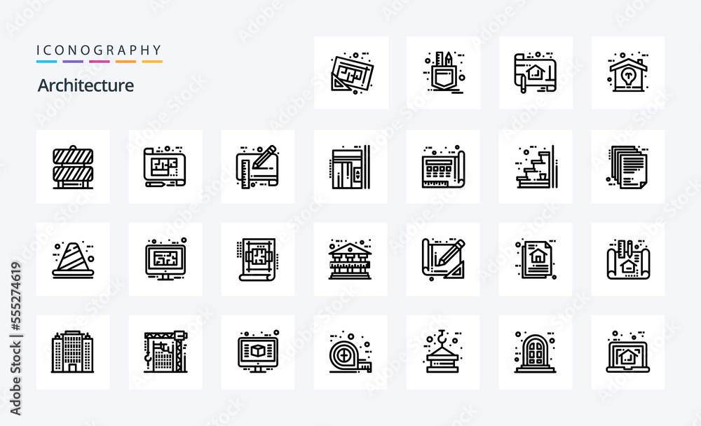 25 Architecture Line icon pack