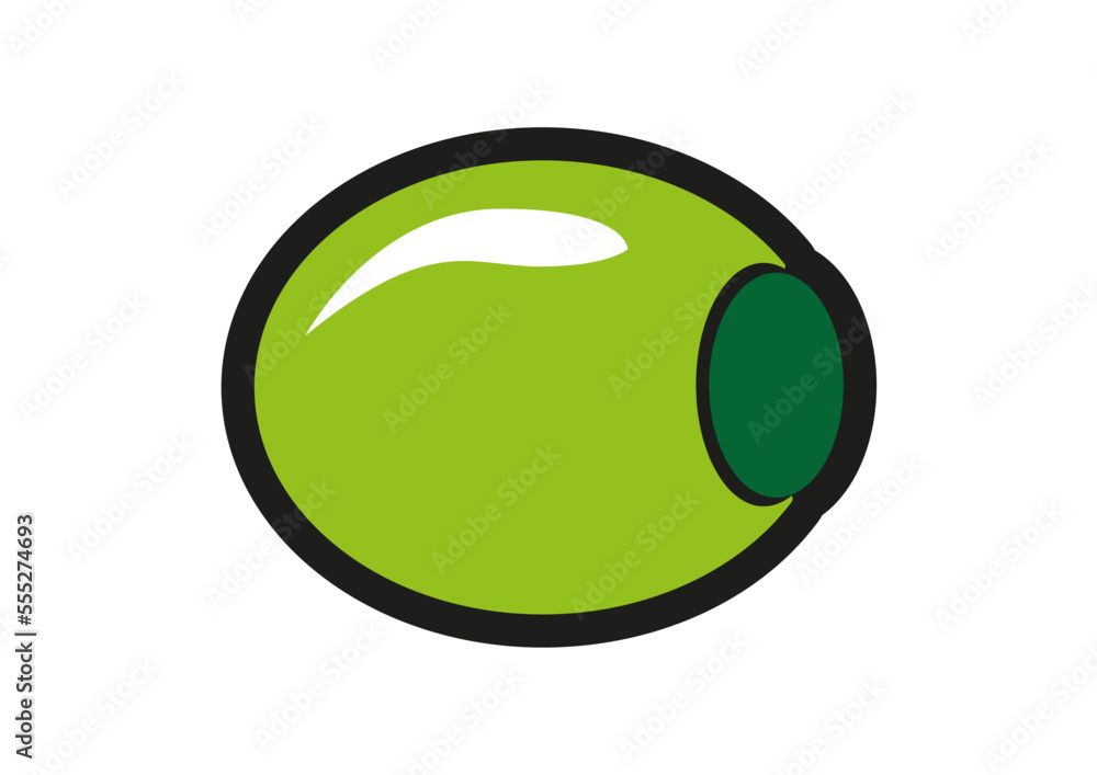 Vector illustration of a green olive