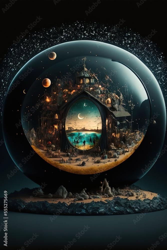 4K resolution or higher, reflecting story in vantablack illuminating