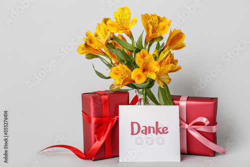 Card with text DANKE, gift ...
