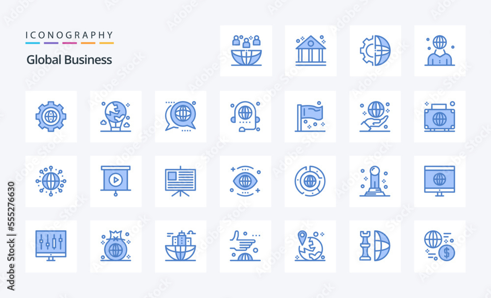 25 Global Business Blue icon pack