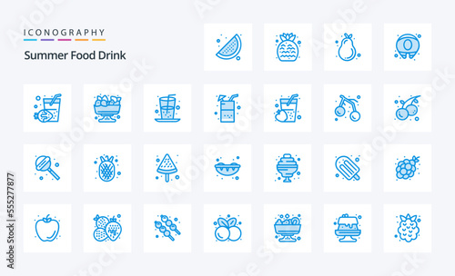 25 Summer Food Drink Blue icon pack
