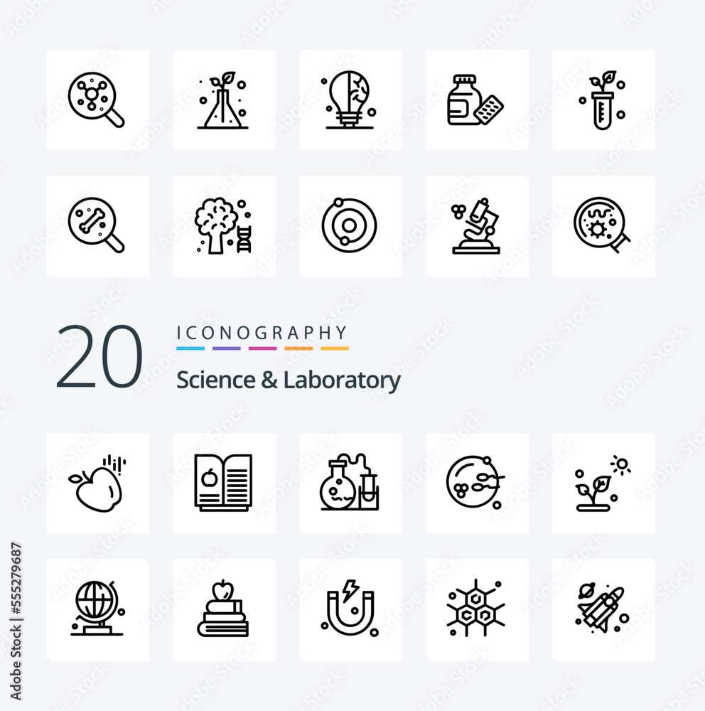 20 Science Line icon Pack like world science science plant sex