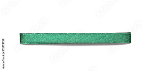 Green ribbon isolated on white background