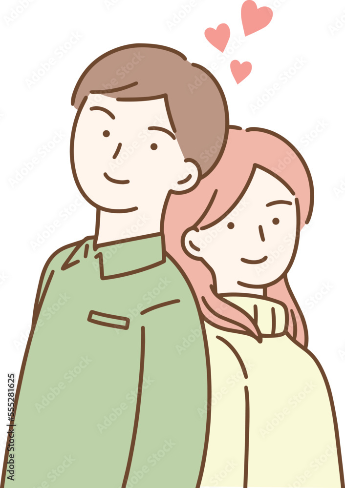 Obraz premium 婚活 男女 シンプルイラスト