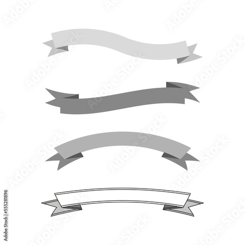 Gray empty ribbons. Infographic element. Vector illustration. Stock image.