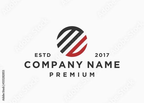 initials letter mc circle logo design vector illustration template