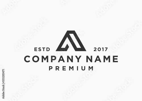 letter a triangle logo design vector illustration template
