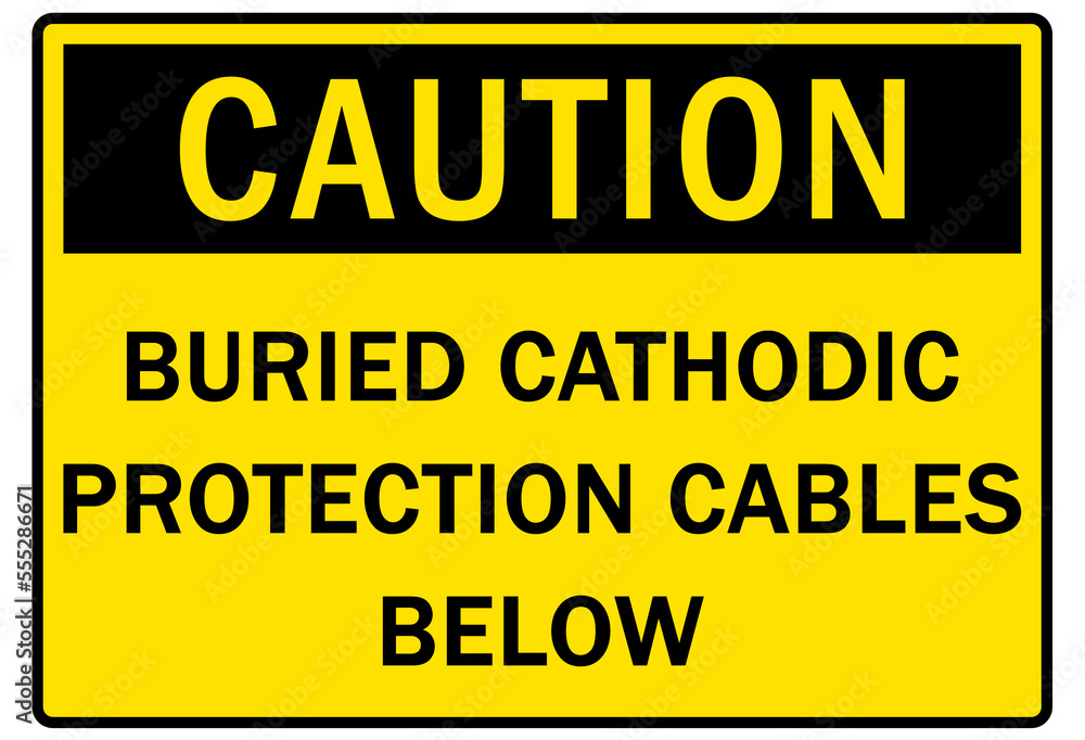Buried cable electrical sign and labels no dig, call before digging