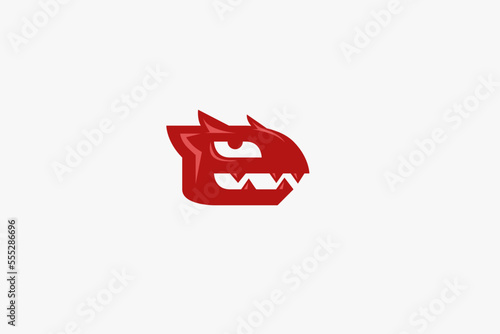 Illustration vector graphic of funny dragon head photo