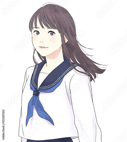 Принти на полотні Illustration of a female student smiling at the camera.
