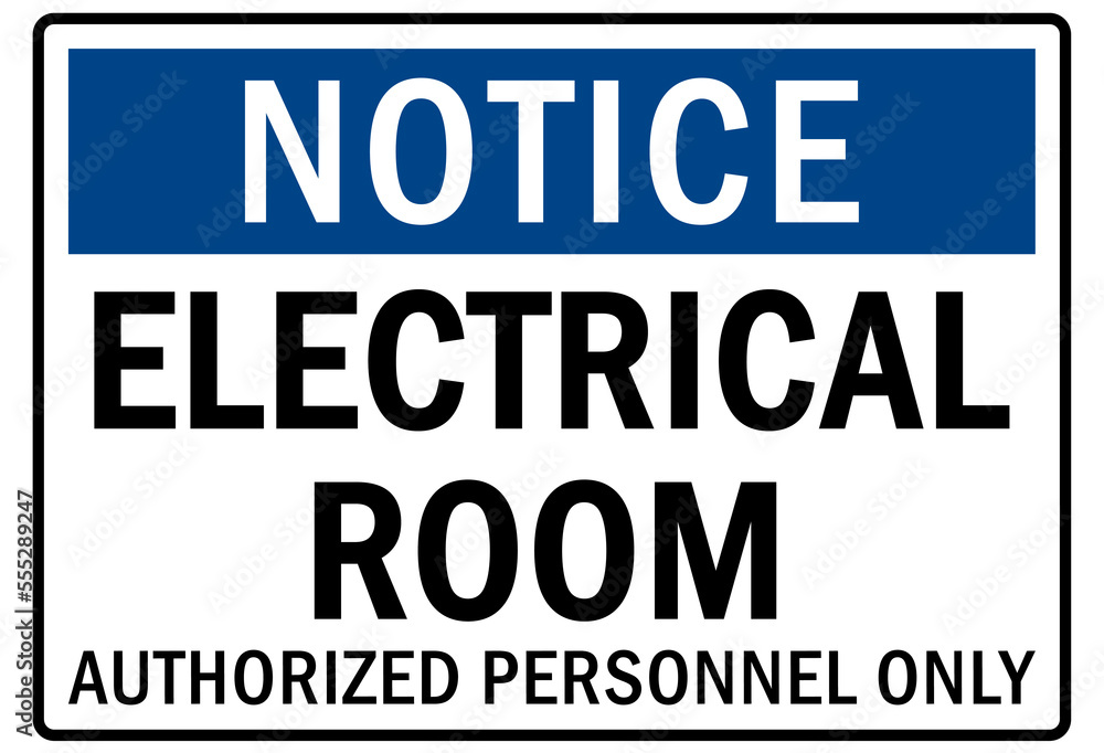 Electrical room sign and labels Electrical room sign and labels