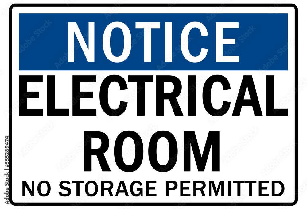 Electrical room sign and labels